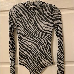 Zebra Bodysuit by Better Be for Forever 21 M